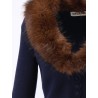 Cardigan with faux fur profile