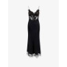 Satin dress with lace profiles