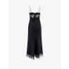 Satin dress with lace profiles