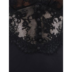 Satin dress with lace profiles