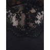Satin dress with lace profiles
