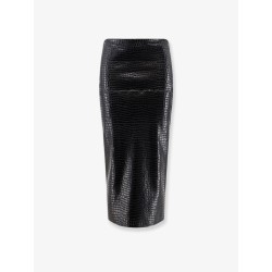 Faux leather skirt with embossed croco print
