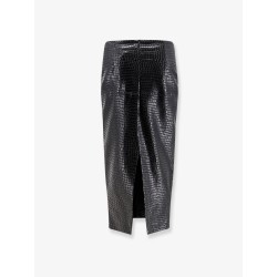 Faux leather skirt with embossed croco print