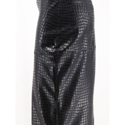 Faux leather skirt with embossed croco print