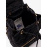Mini nylon backpack with leather logo patch