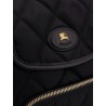 Mini nylon backpack with leather logo patch