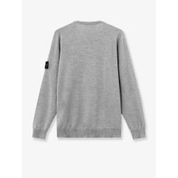 Wool sweater with side logo patch
