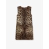 Stretch silk dress with Leopard print