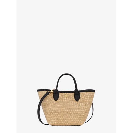 Le Panet Pliage XS raffia and leather crossbody bag