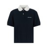 Scalloped collar polo shirt