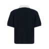 Scalloped collar polo shirt