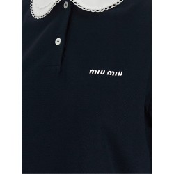 Scalloped collar polo shirt