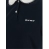 Scalloped collar polo shirt