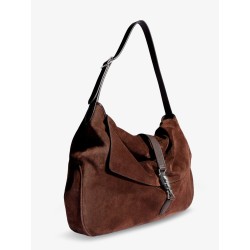 Jackie Flap suede shoulder bag