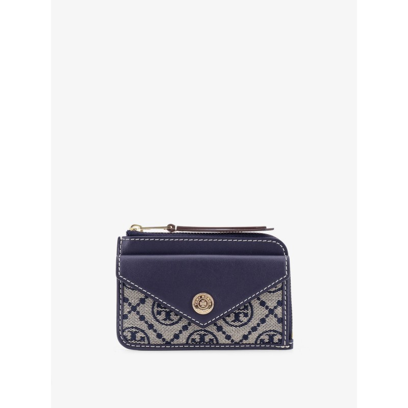 T Monogram Envelope Zip Card Case Wallet