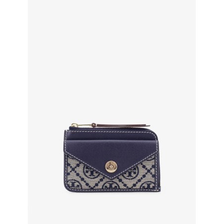 T Monogram Envelope Zip Card Case Wallet