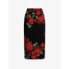 Stretch silk midi skirt
