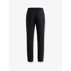 Pinstriped wool jogging trousers