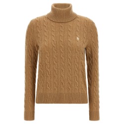 Braided turtleneck sweater