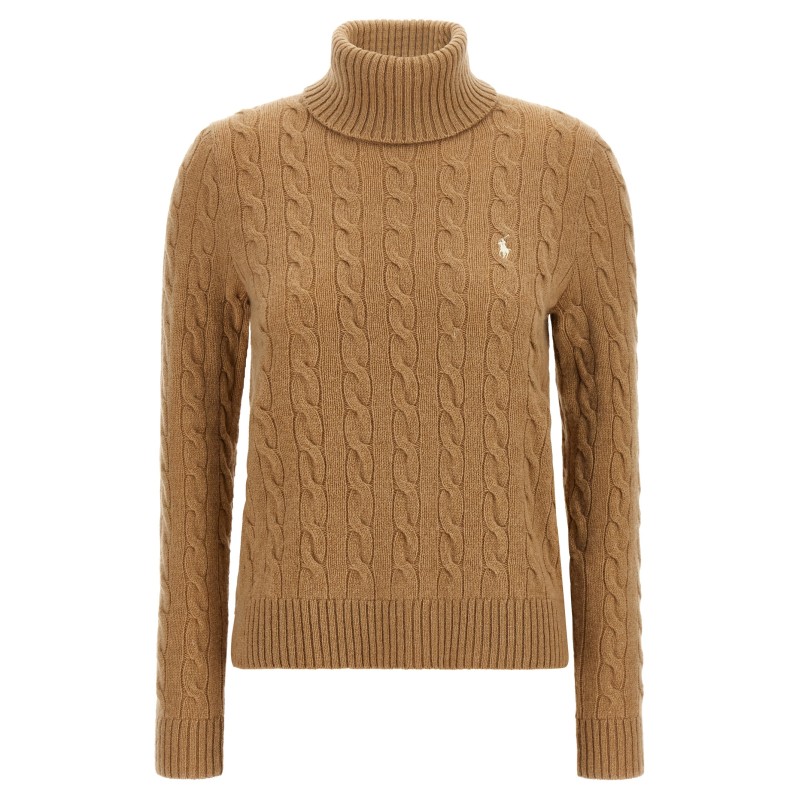 Braided turtleneck sweater