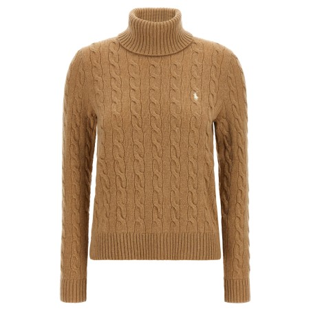 Braided turtleneck sweater