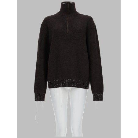 MAGLIA IN LANA CON ZIP A UN QUARTO