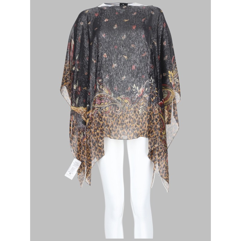 TOP PONCHO CON STAMPA