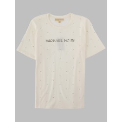T-SHIRT CON LOGO E STRASS
