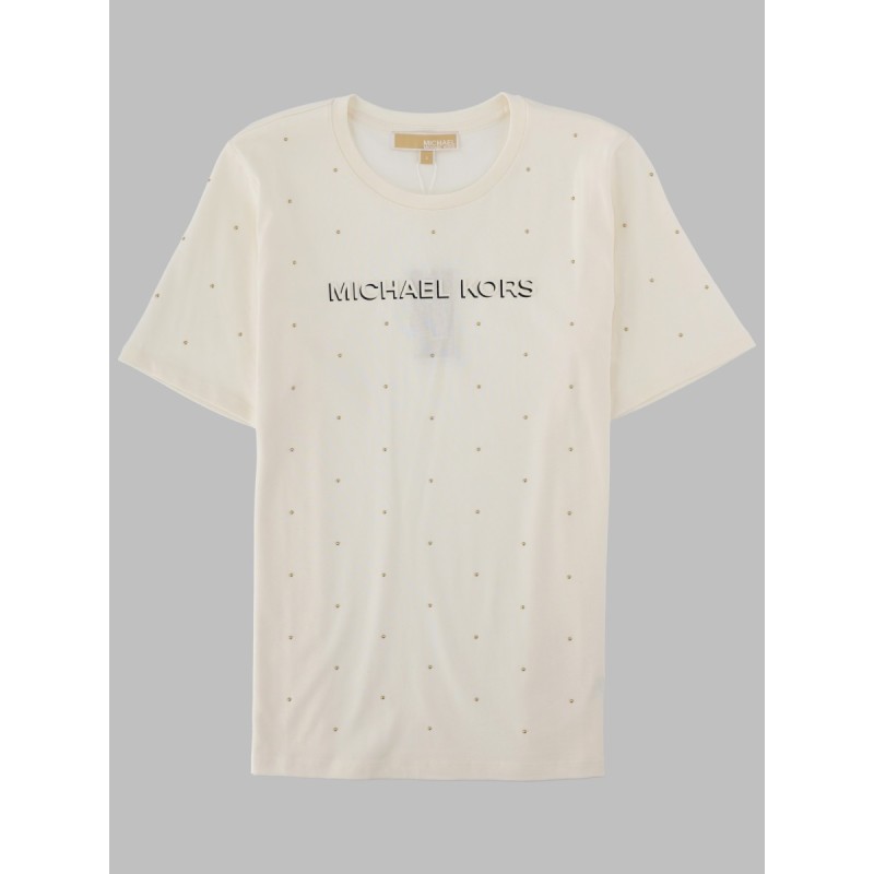 T-SHIRT CON LOGO E STRASS