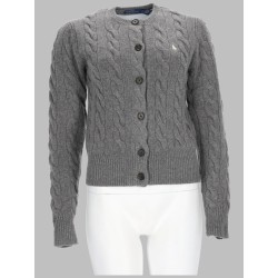 CARDIGAN A TRECCE CON LOGO