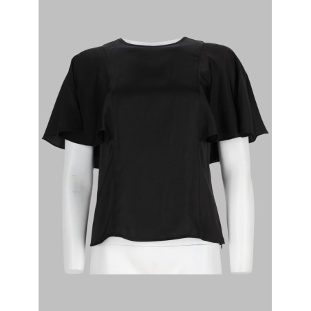 BLUSA IN RASO CON MANICHE A MANTELLA