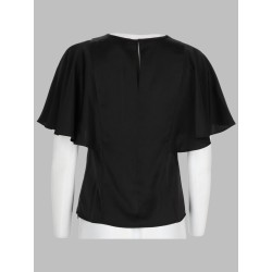 BLUSA IN RASO CON MANICHE A MANTELLA