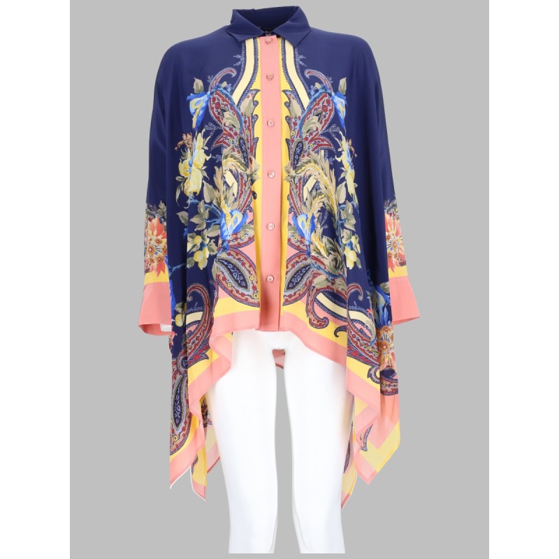 CAMICIA ASIMMETRICA CON STAMPA PAISLEY