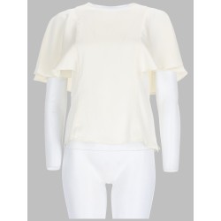 BLUSA IN RASO CON MANICHE A MANTELLA