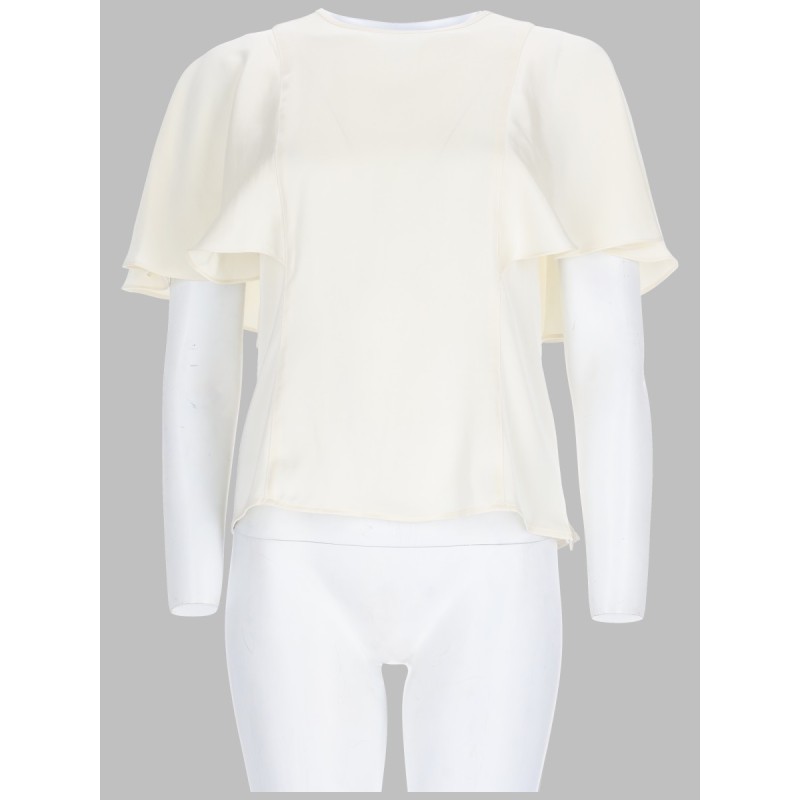 BLUSA IN RASO CON MANICHE A MANTELLA