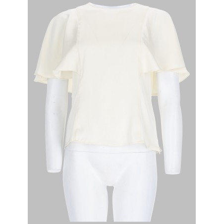 BLUSA IN RASO CON MANICHE A MANTELLA