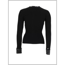 CARDIGAN A COSTE CON DETTAGLI IN VINILE