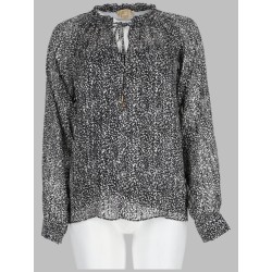 BLUSA IN GEORGETTE CON STAMPA METALLIZZATA
