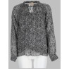 BLUSA IN GEORGETTE CON STAMPA METALLIZZATA