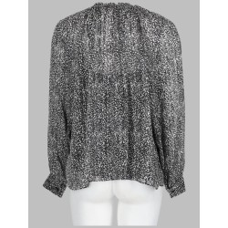 BLUSA IN GEORGETTE CON STAMPA METALLIZZATA