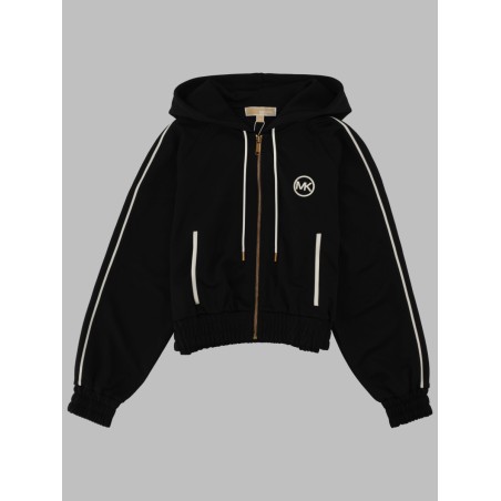 FELPA IN PIQUÉ CON LOGO E ZIP