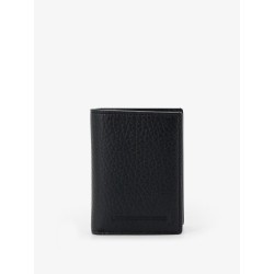 Leather card holder with embossed logo