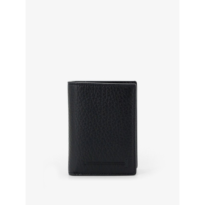 Leather card holder with embossed logo