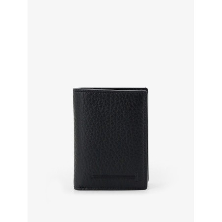 Leather card holder with embossed logo