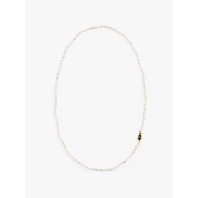 Metal necklace with pearls