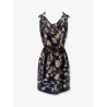 Printed silk twill midi dress