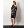 Printed silk twill midi dress