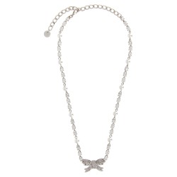 'Crystal Pearl Bow' necklace
