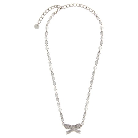 'Crystal Pearl Bow' necklace