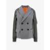 Wool blazer with nylon sleeves